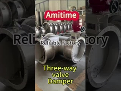 इलेक्ट्रिक थ्री-वे कंट्रोल वाल्व फ्लैंज स्टेनलेस स्टील वेंटिलेटेड तितली वाल्व