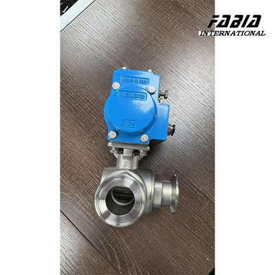 KF50 Pneumatic स्टेनलेस तीन तरह की गेंद वाल्व L प्रकार त्वरित स्थापना
